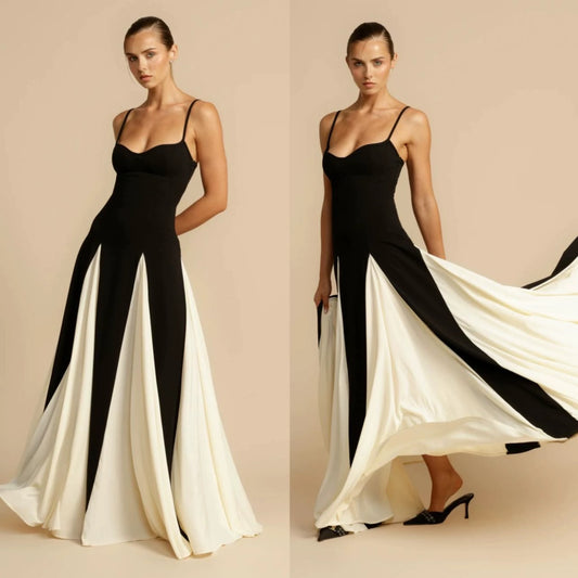 Bethem Monochrome A-Line Maxi Dress