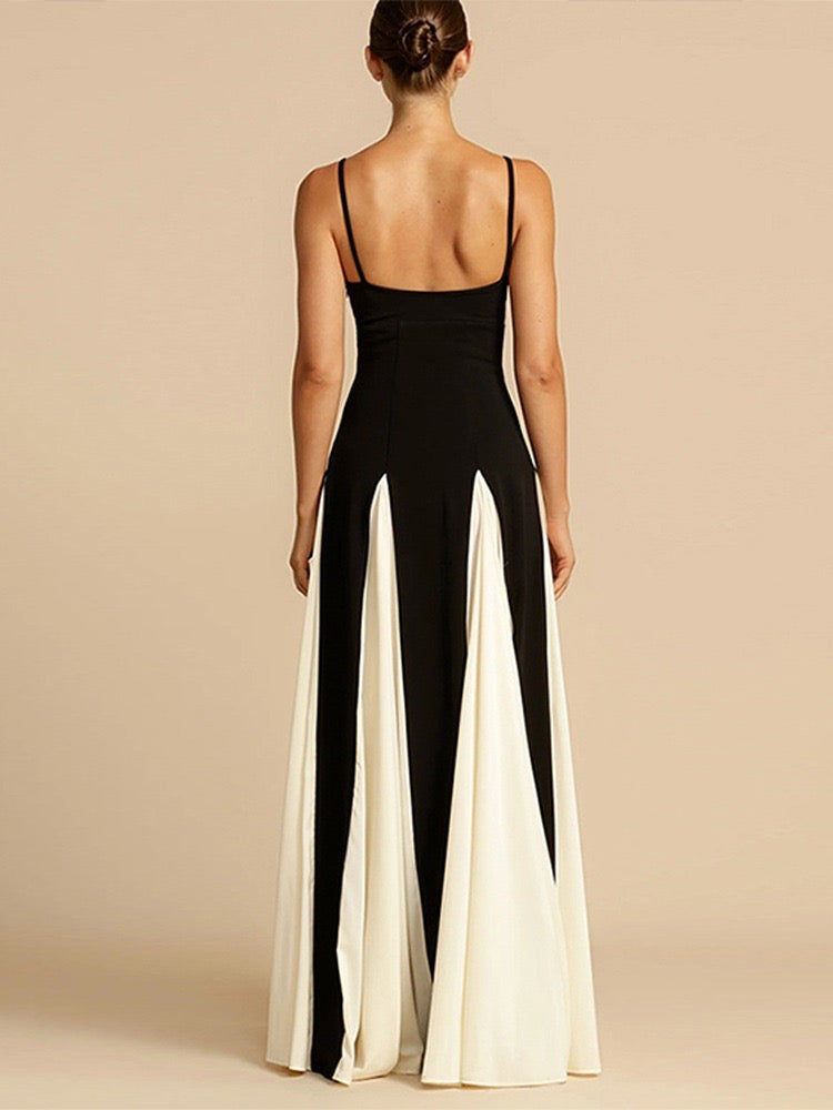 Bethem Monochrome A-Line Maxi Dress