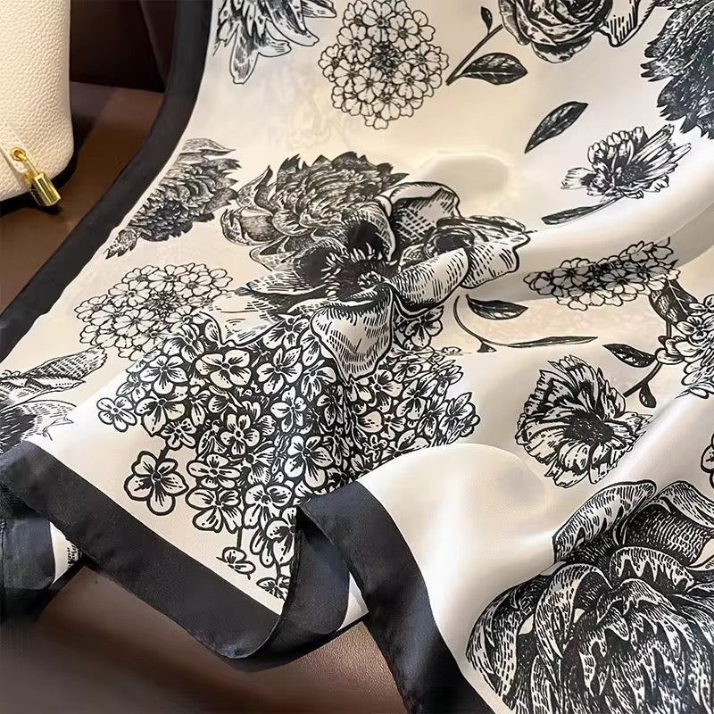 Miss Elegant Floral Silk Scarf