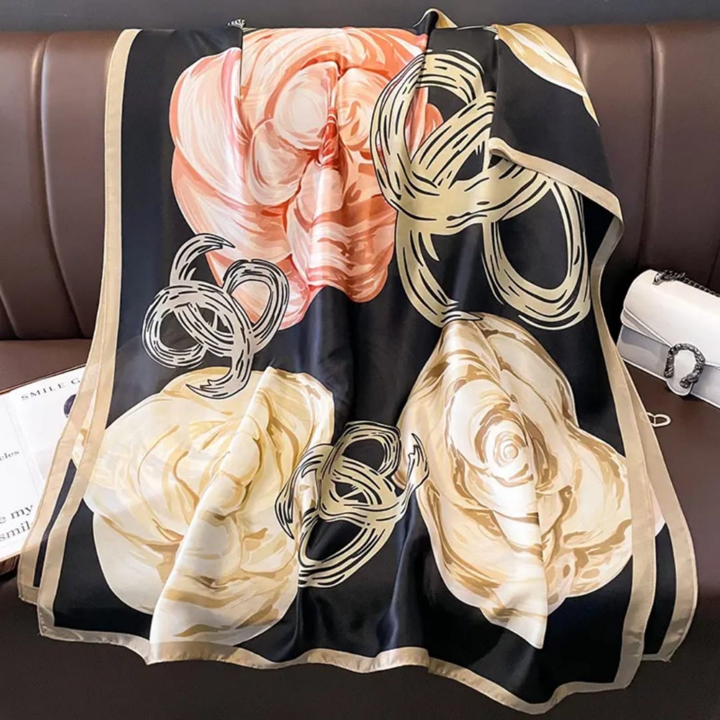 Blush Noir Luxury Printed Scarf
