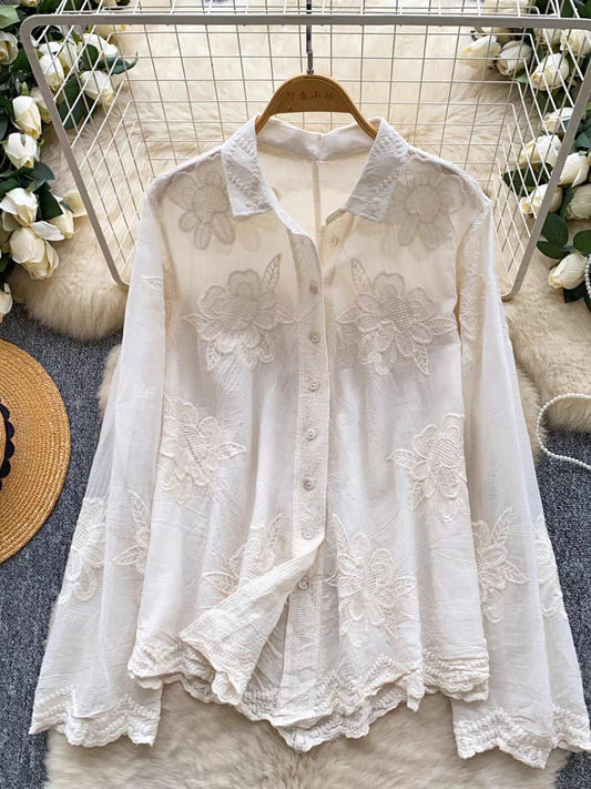 Ivory Grace Embroidered Shirt