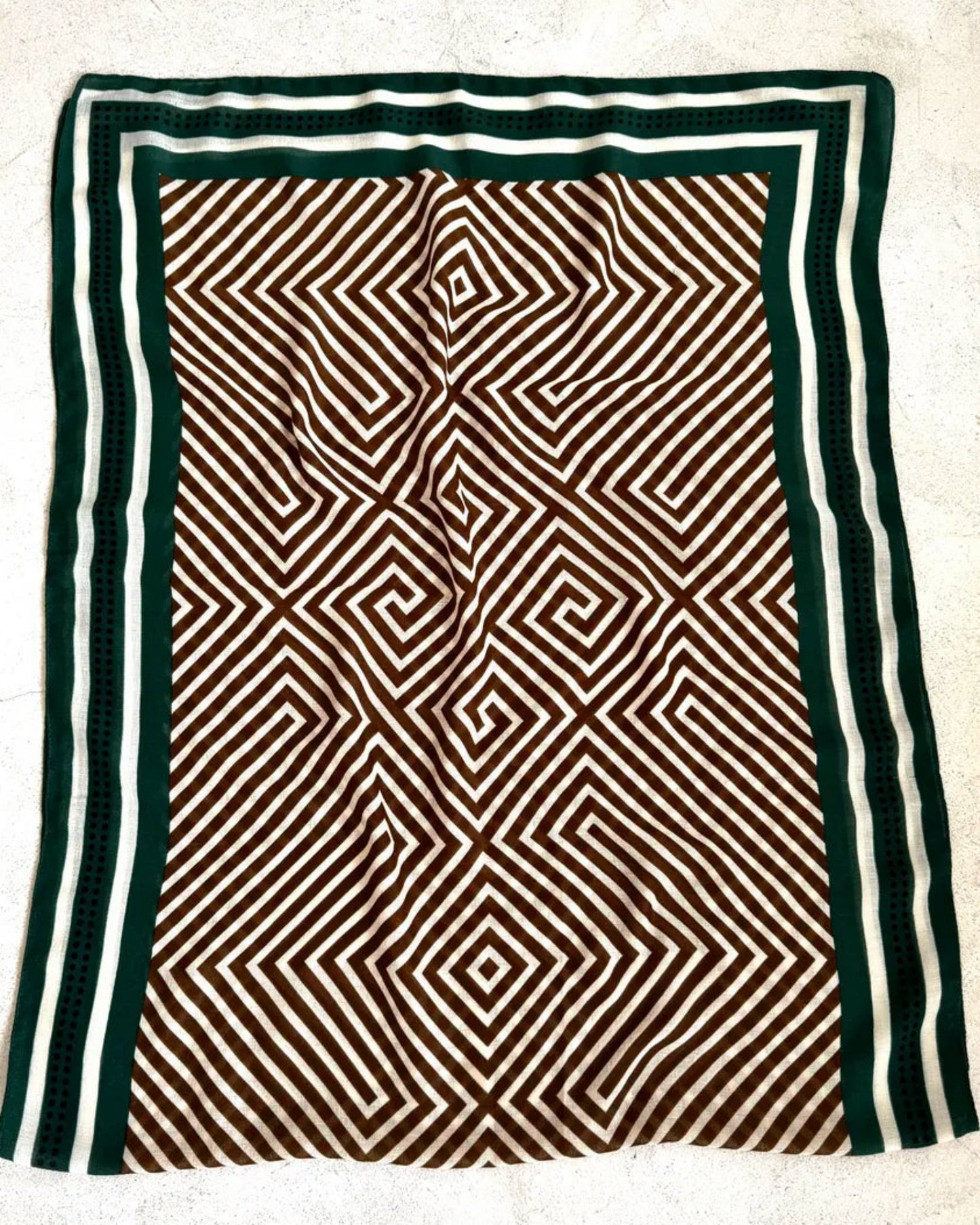 Scarf with geometric pattern on a white background