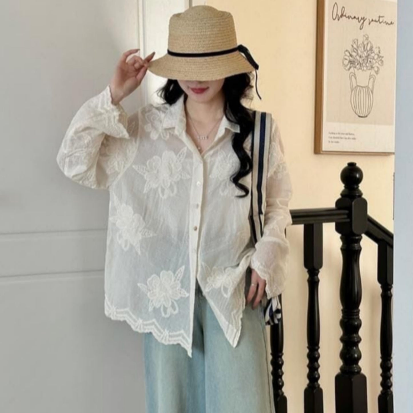 Ivory Grace Embroidered Shirt