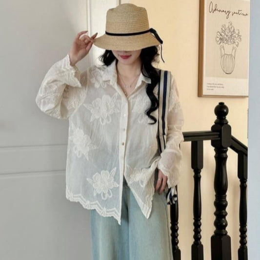 Ivory Grace Embroidered Shirt