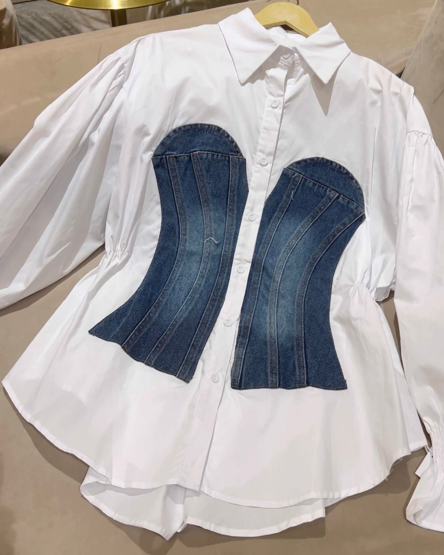 Lem Denim Corset Shirt