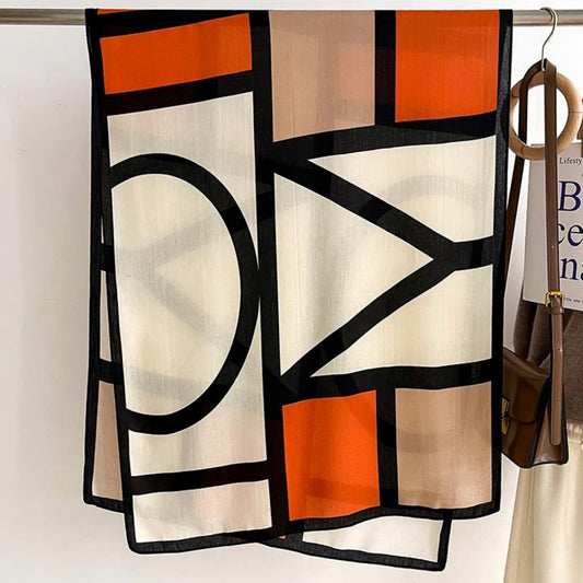 The Mondrian-Style Color Block Cotton Scarf