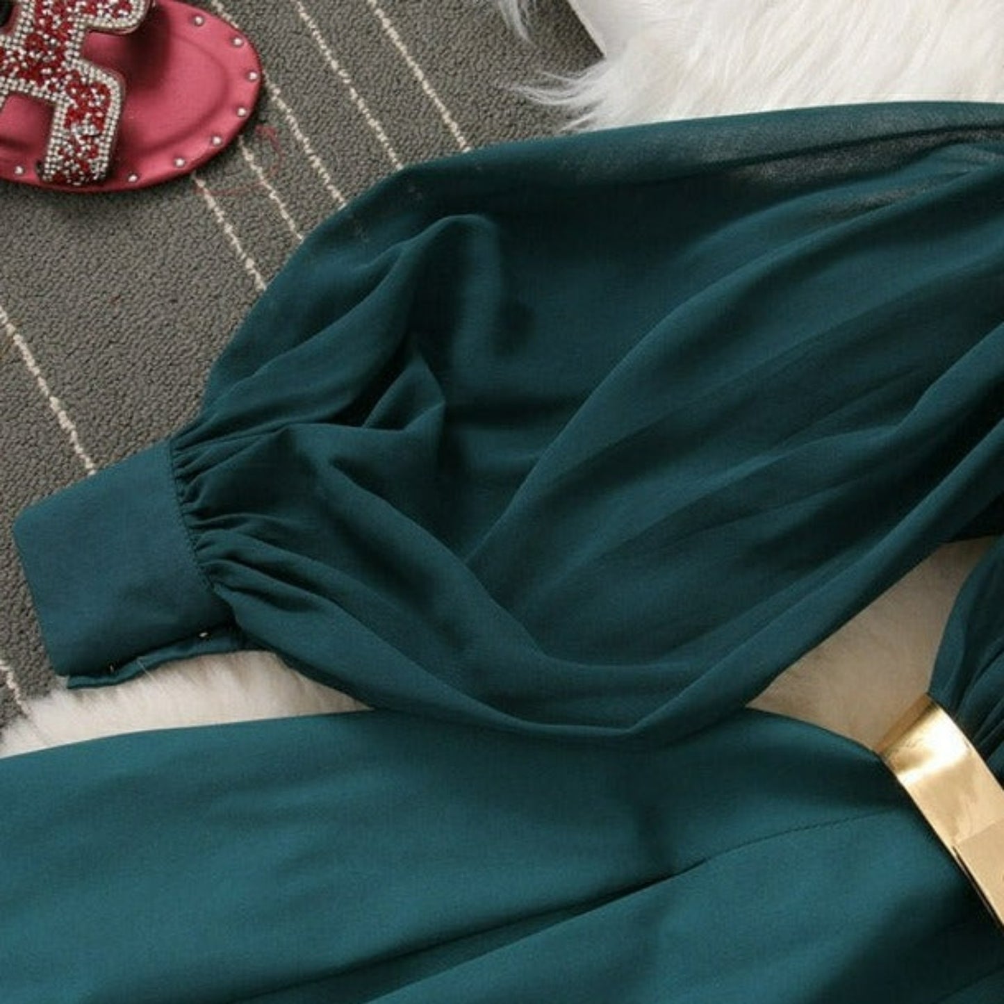 Capine Wide Leg Belted Jumpsuit