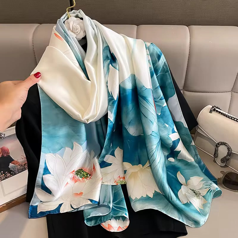 Sia Elegant Floral Silk Scarf