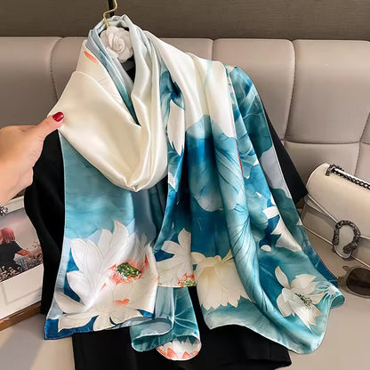 Sia Elegant Floral Silk Scarf