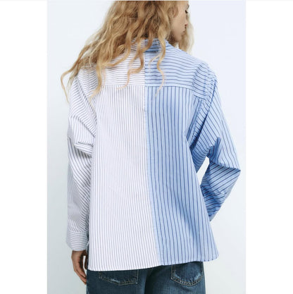 Sine Striped Oversized Shirts
