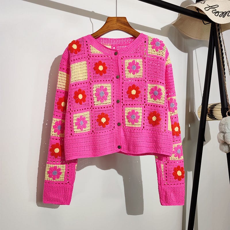 Garden Squares Crochet Cardigan