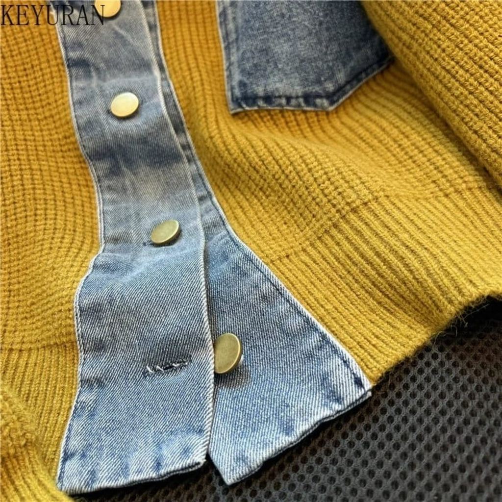 Kever Denim Detailed Sweater
