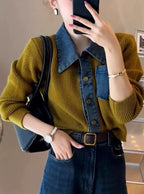 Kever Denim Detailed Sweater