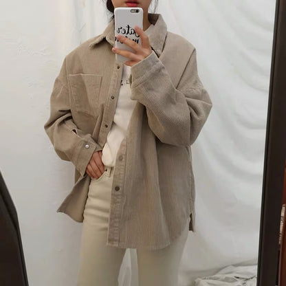 Harem Corduroy Shirt Jacket
