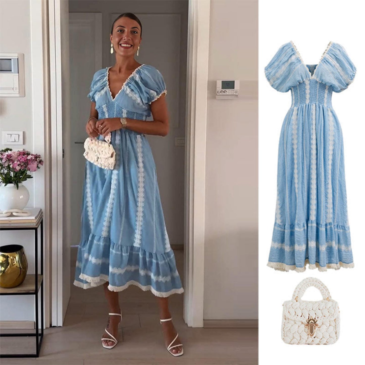 Hay Sea Breeze Eyelet Embriodery Dress