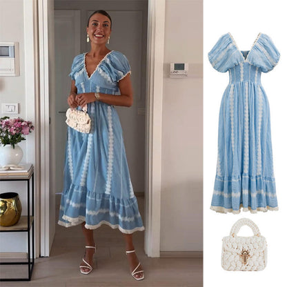 Hay Sea Breeze Eyelet Embriodery Dress