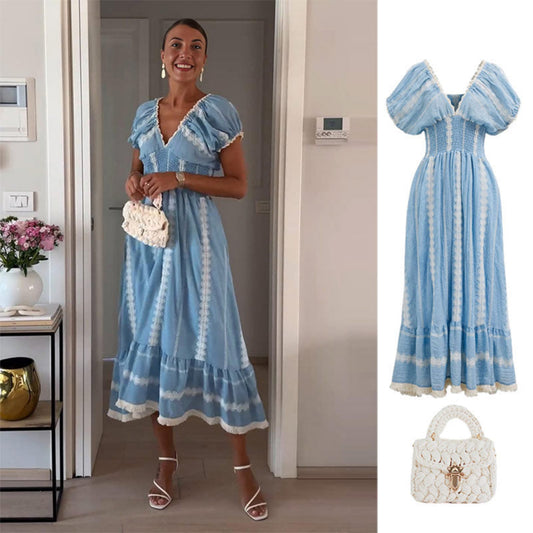 Hay Sea Breeze Eyelet Embriodery Dress