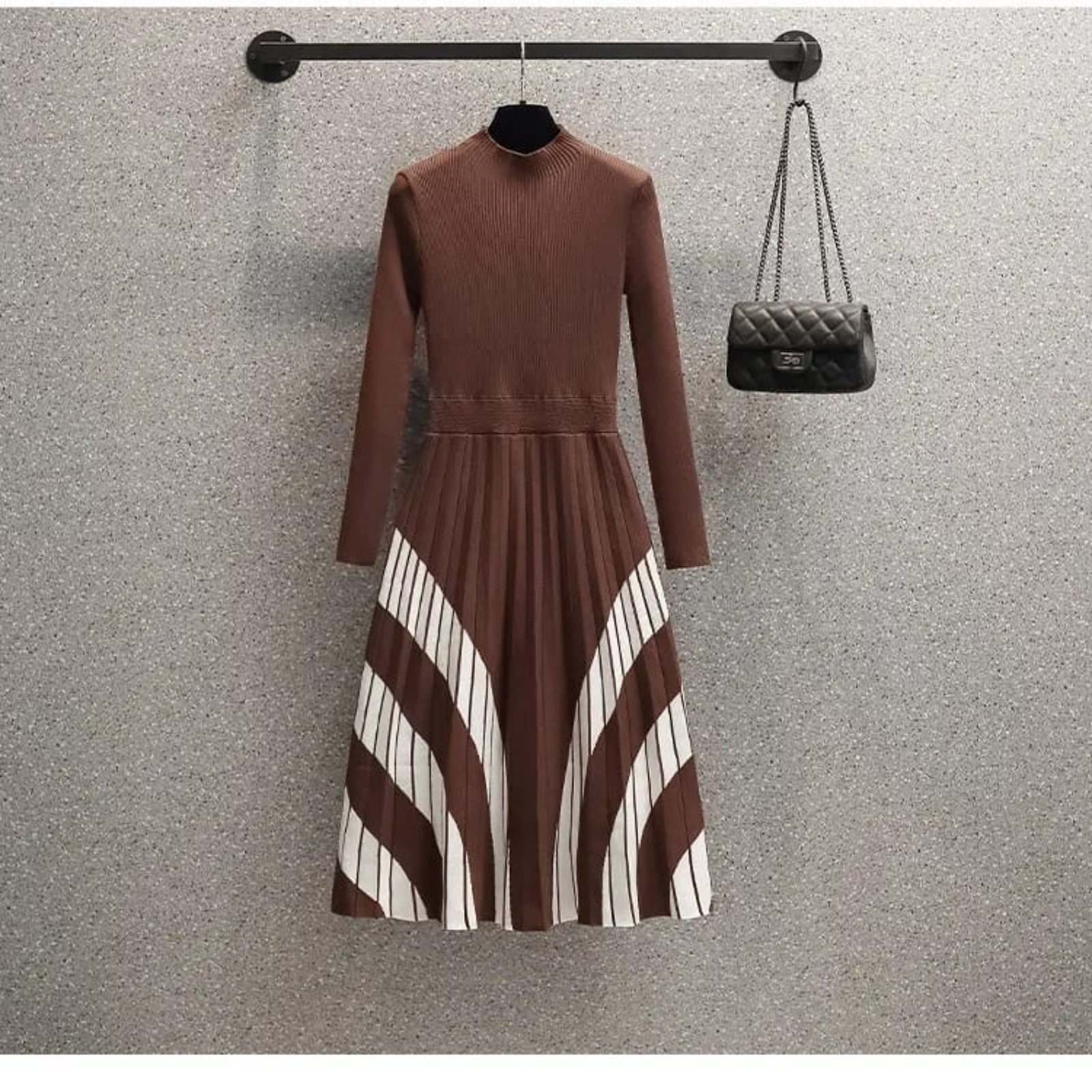 Capes Full Sleeves Knitted Dress