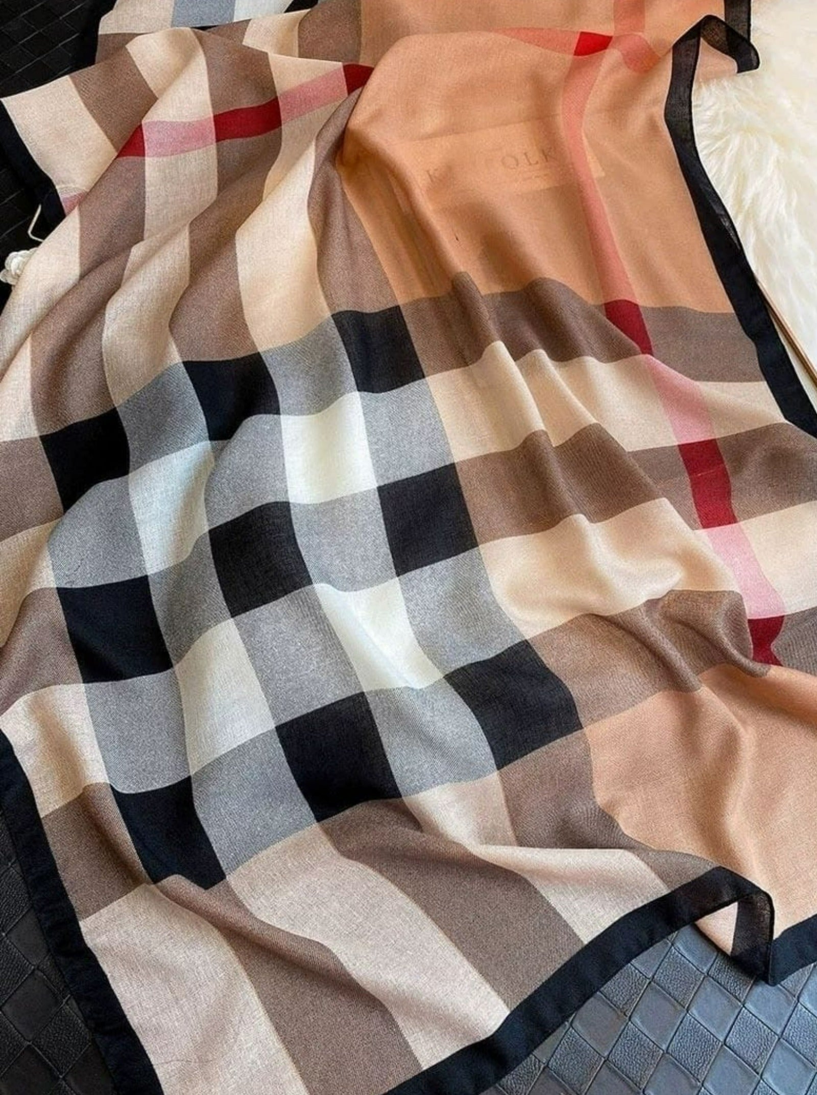 Meca Checked Viscose Cotton Stole