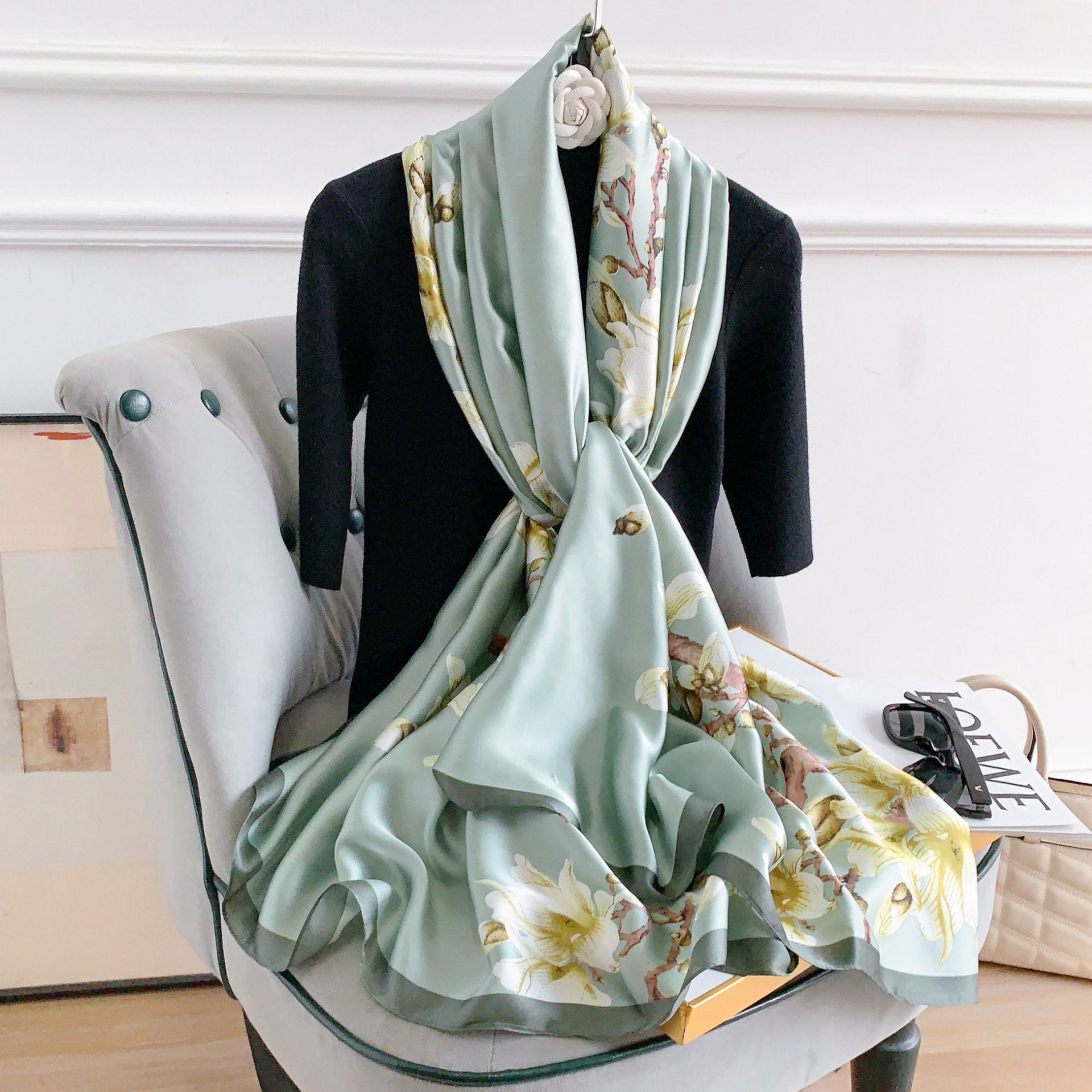 Sage Magnolia Bloom Stole
