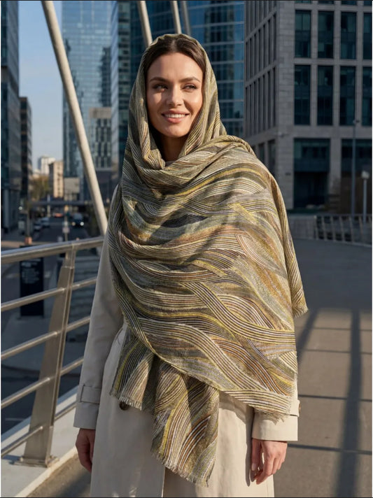 Earthline Abstract Striped Printed Stole