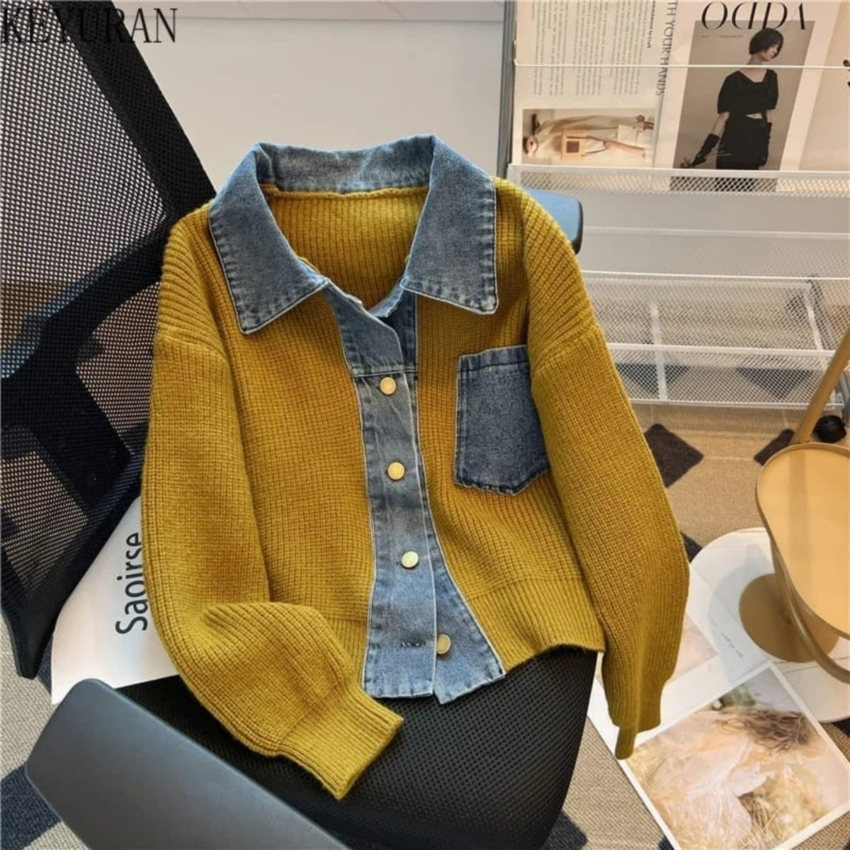Kever Denim Detailed Sweater