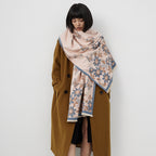 Blush Butterfly & Floral Reversible Cashmere-Feel Wrap