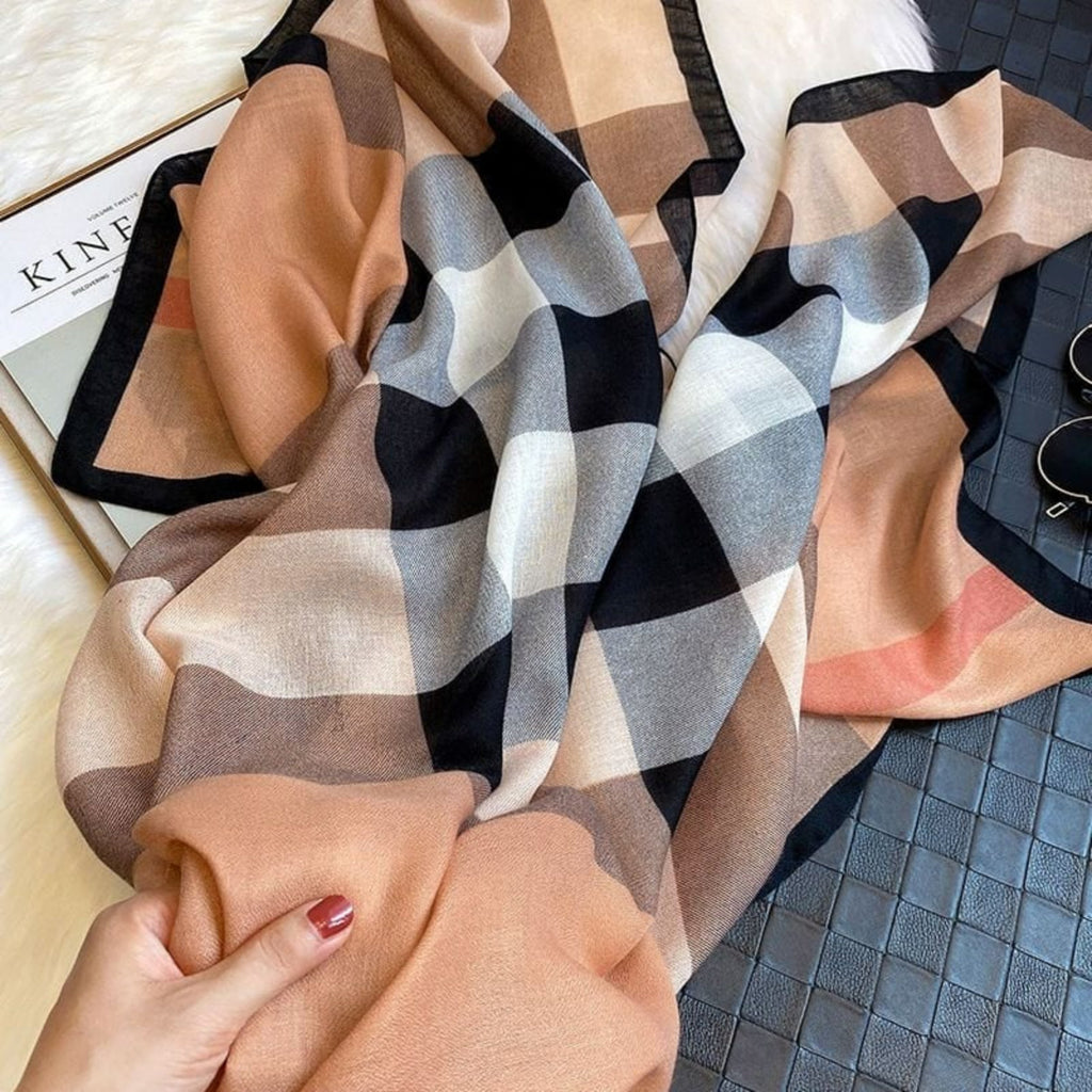 Meca Checked Viscose Cotton Stole