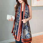 Gia Luxurious Paisley Print Silk Scarf