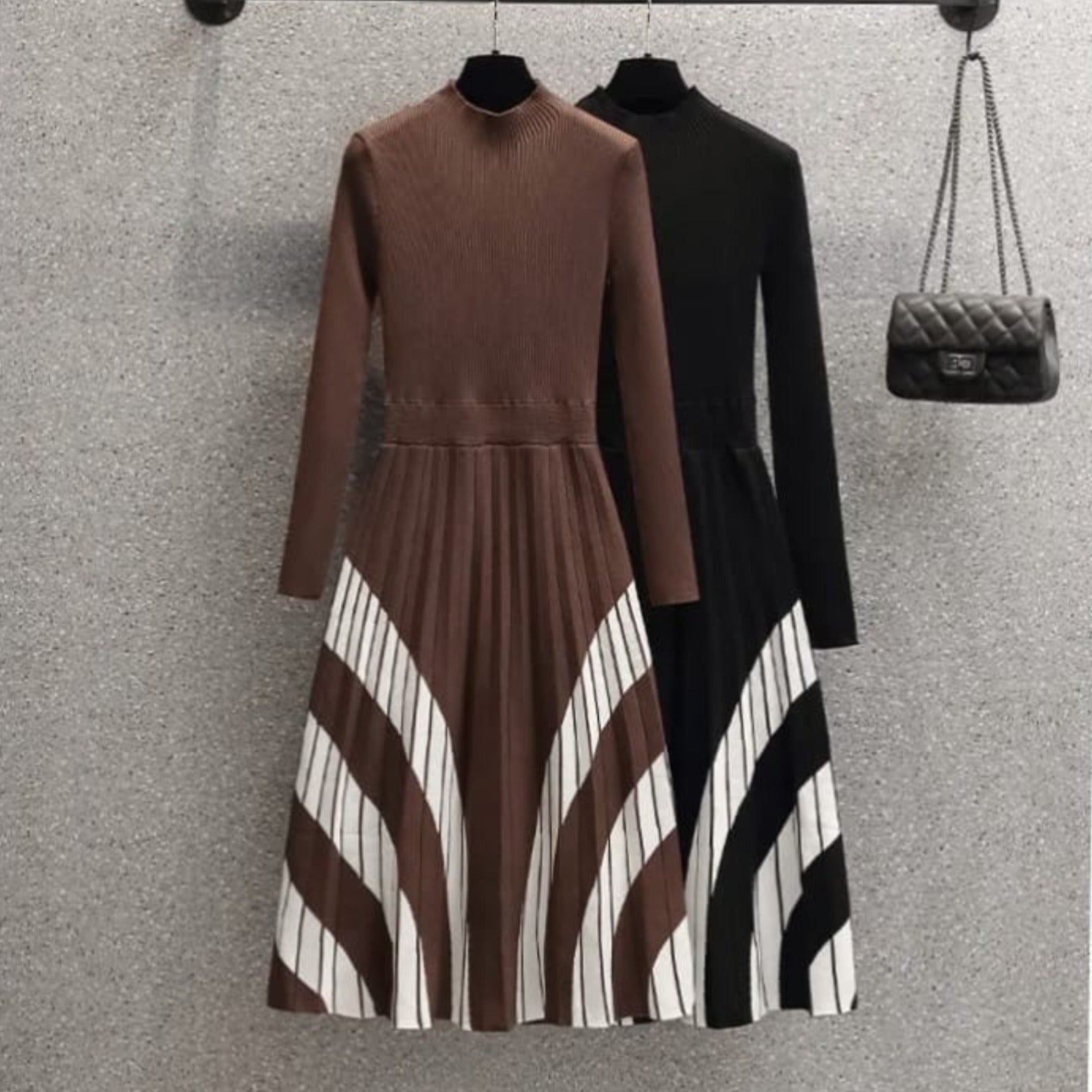 Capes Full Sleeves Knitted Dress