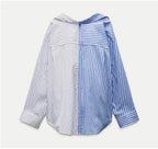Sine Striped Oversized Shirts