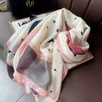 Soft cotton blend stole featuring abstract heart motifs