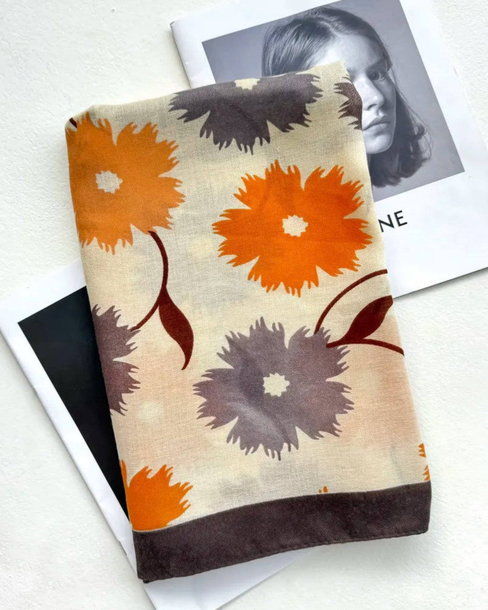 Elegant floral cotton stole for office and casual styling