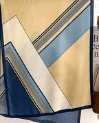 Elegant striped cotton stole with contrast border