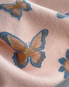 Blush Butterfly & Floral Reversible Cashmere-Feel Wrap