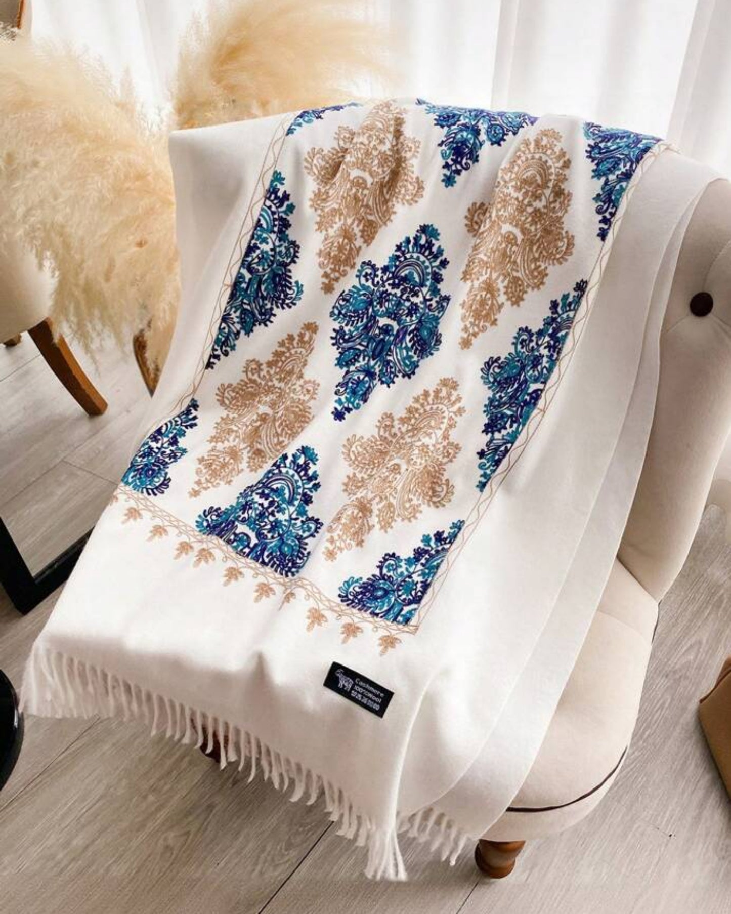 Bohemian Elegance Winter Scarf with Fringe