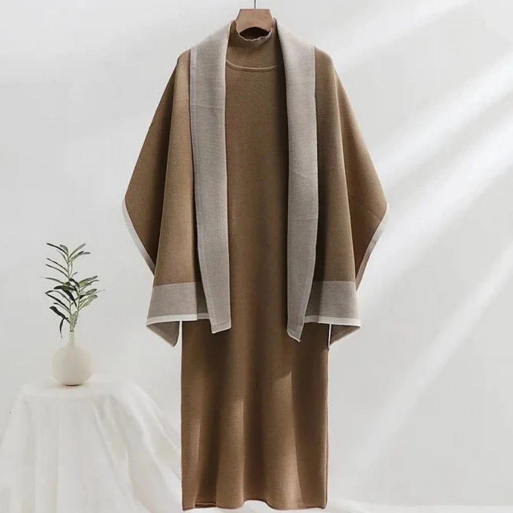 Boulve Statement Winter Dress With Stole