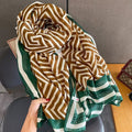 Geometric Maze Pattern Viscose Cotton Stole