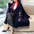 Classic Reversible Wool Blend Shawl Wrap