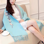 Classic Reversible Wool Blend Shawl Wrap