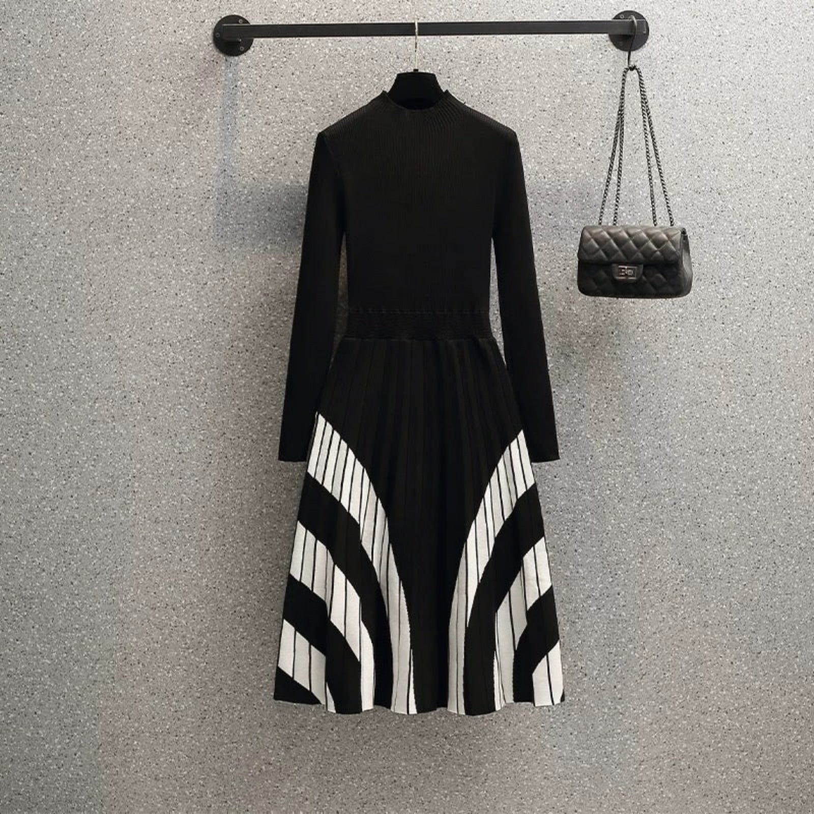 Capes Full Sleeves Knitted Dress