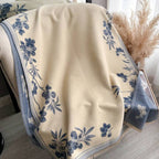 Classic Ivory & Indigo Floral Wrap