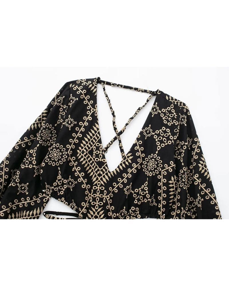 Koi Cutwork Embroidered Dress