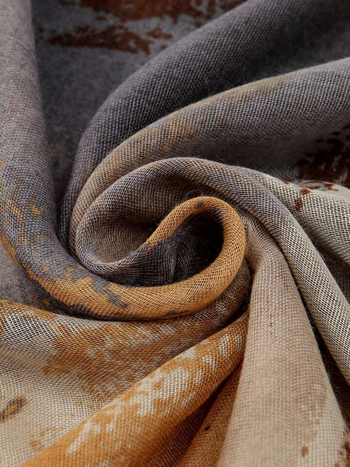 The Mocha Brushstroke Linen Stole