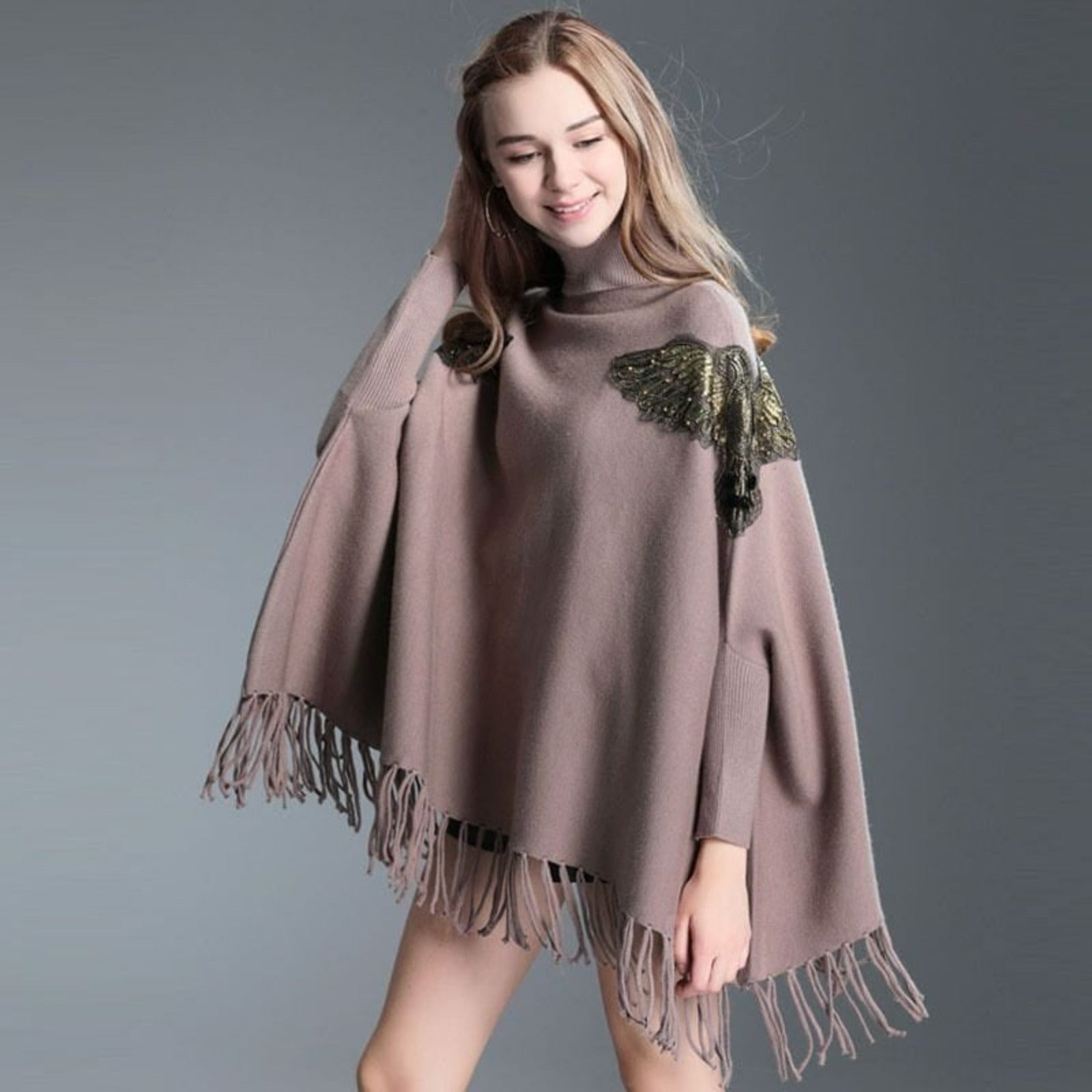Hein Eagle Embellished Cape