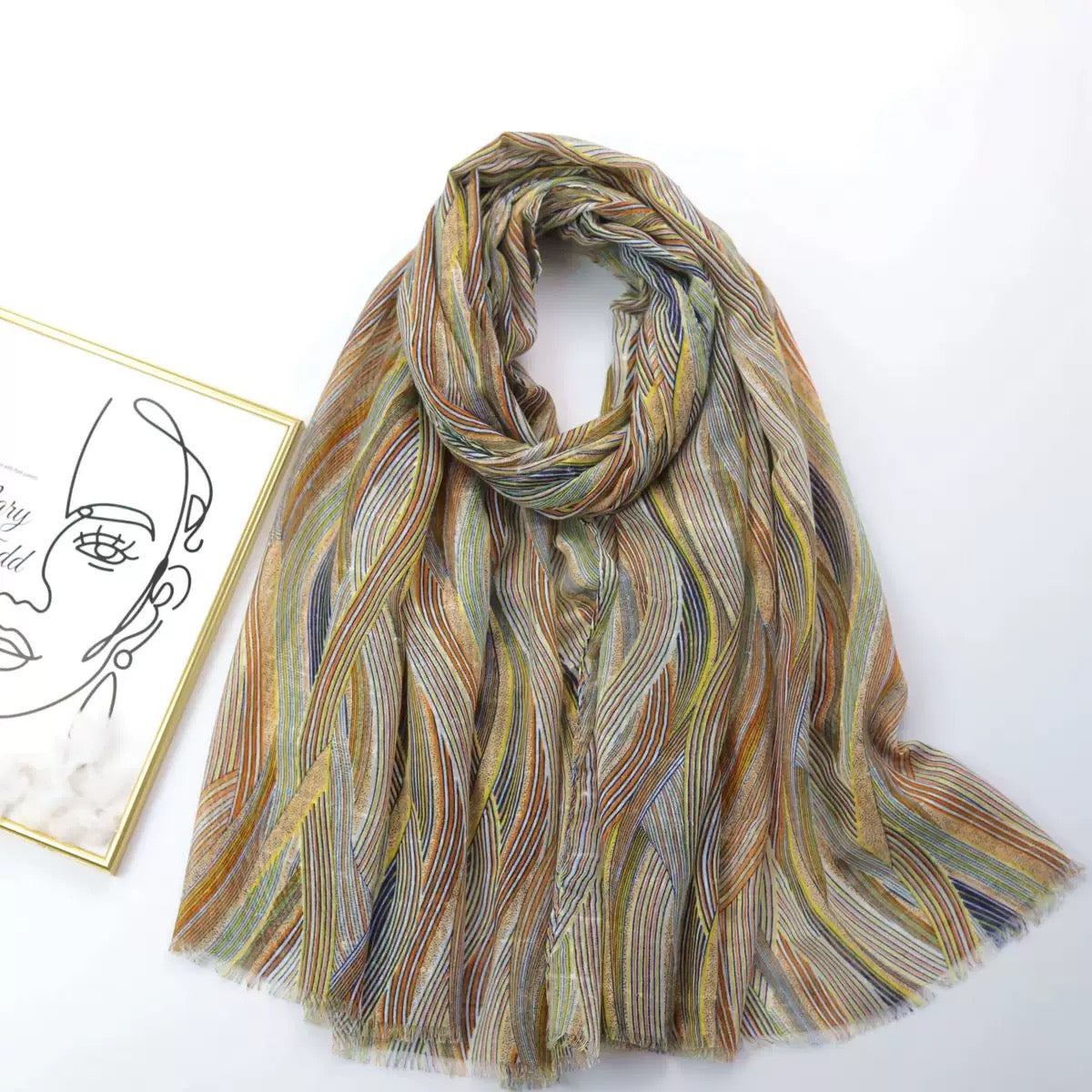 Lightweight abstract stole for kurti and dresses