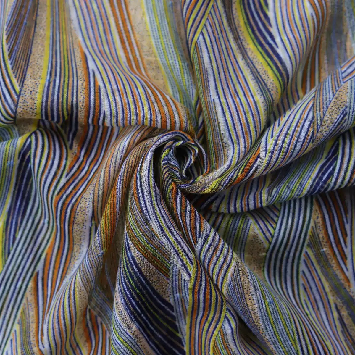 Multicolored striped fabric