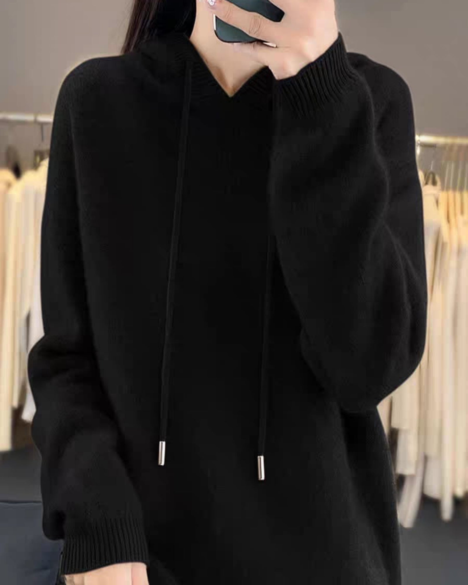 Essential Oversized Cashmere-Feel Hoodie