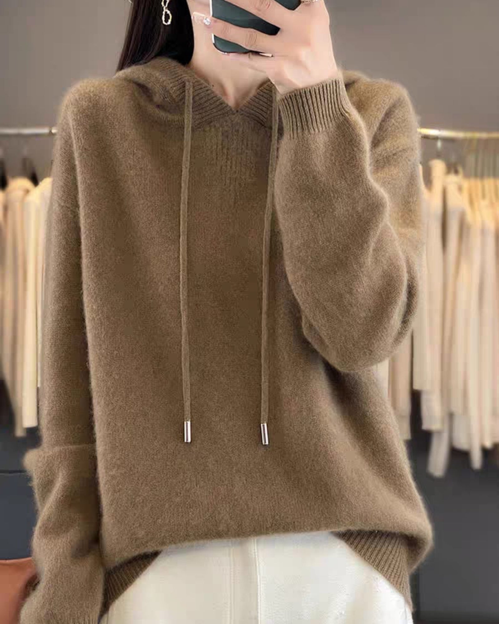 Essential Oversized Cashmere-Feel Hoodie