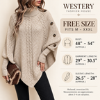 The Kensington Cable-Knit Button Cape Sweater